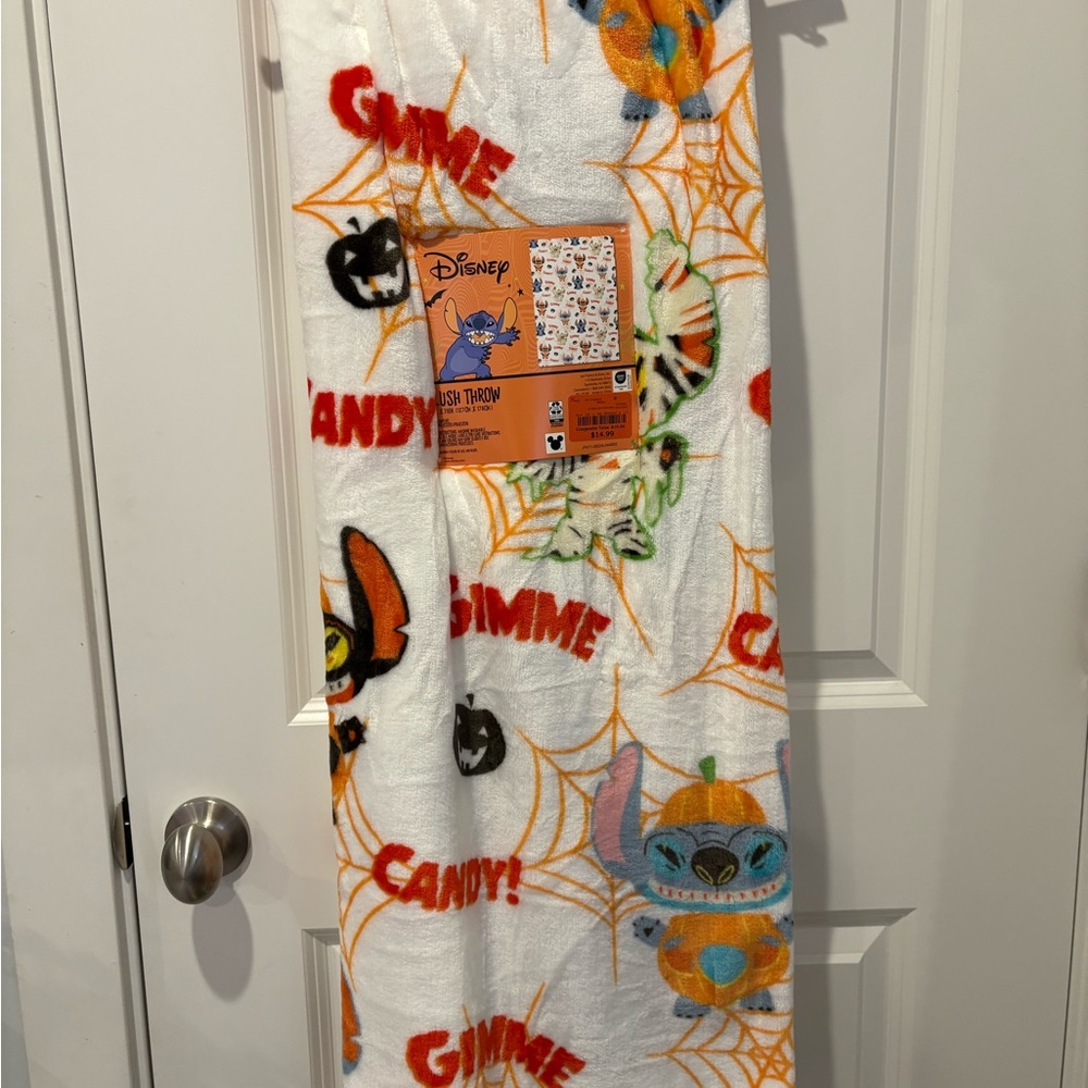 Disney Halloween Throw Blanket - White, Orange, and Black
